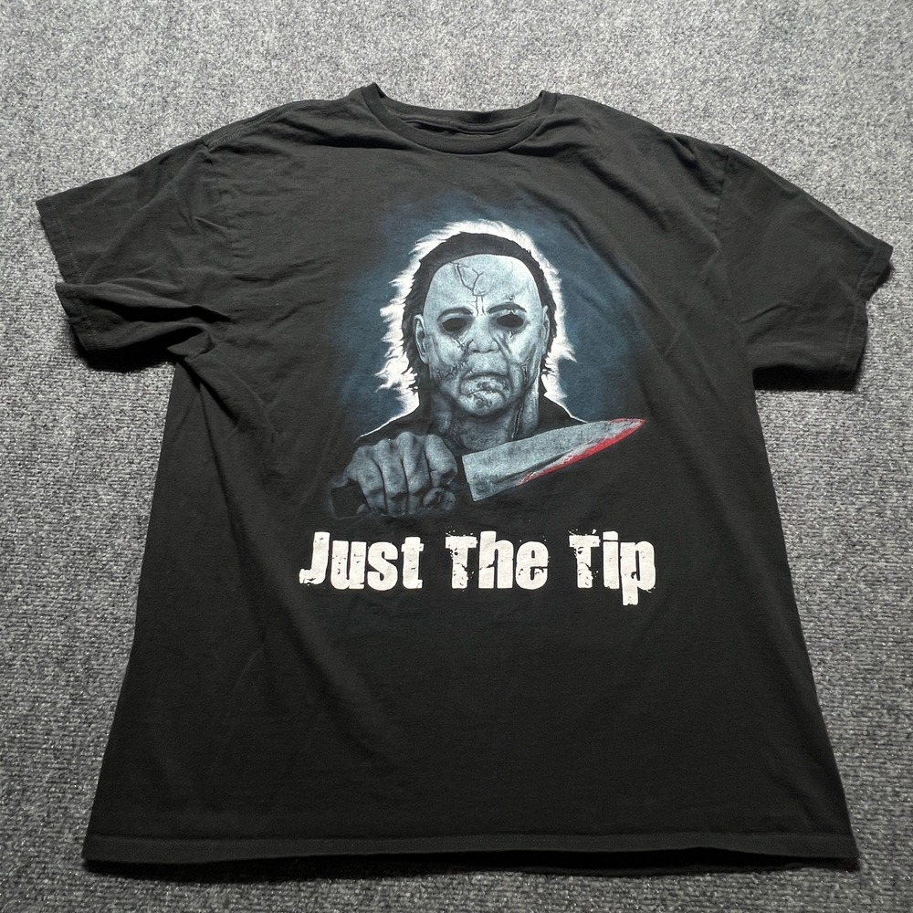 Halloween Michael Myers Just The Tip Graphic T-Shirt Mens XL Black Horror Movie